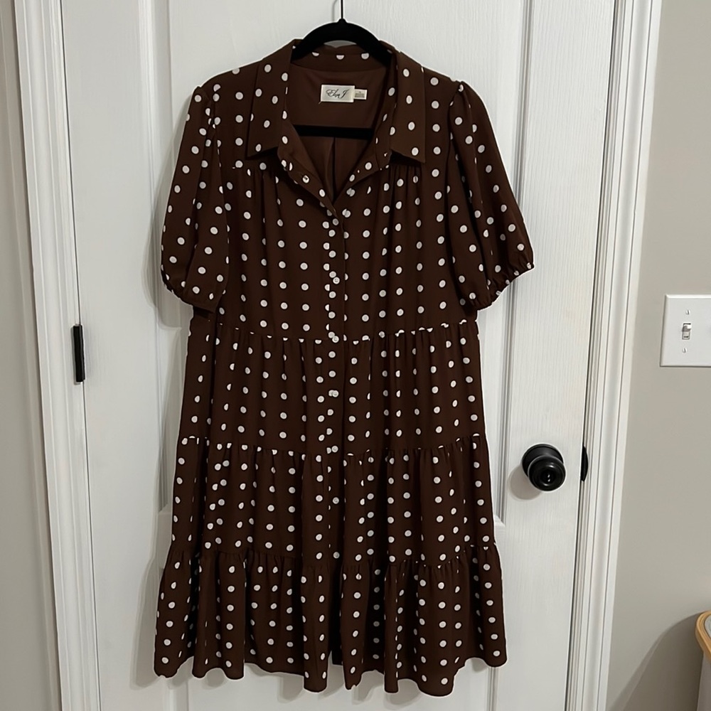 Brown polka dot dress